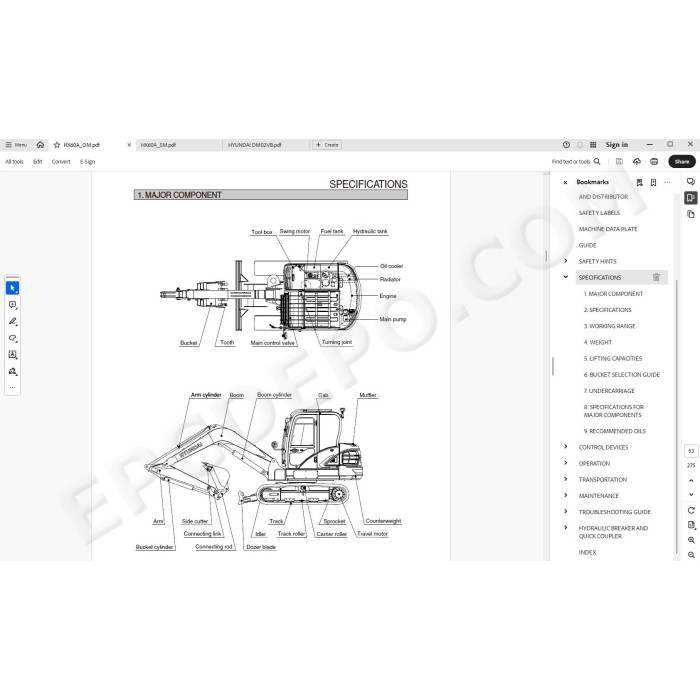 Hyundai Crawler Excavator HX60A service manual