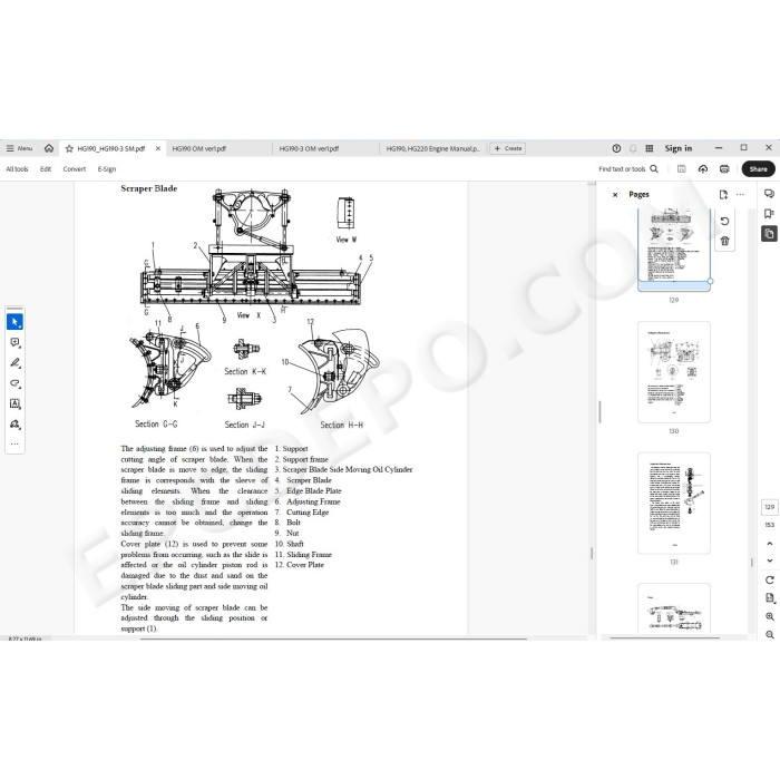 Hyundai Motor Grader HG190 HG190-3 service manual