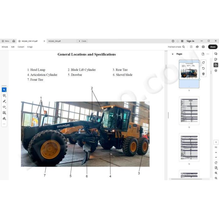 Hyundai Motor Grader HG260 service manual
