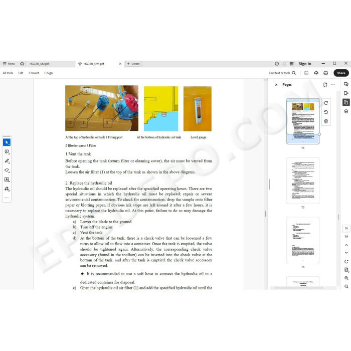 Hyundai Motor Grader HG320 service manual