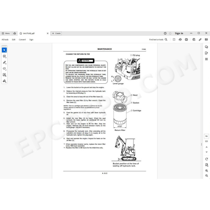 IHI Excavator 9VX3 17VX3 17VXE 35V4 15NX 25V4 55V4 85V4 service manual