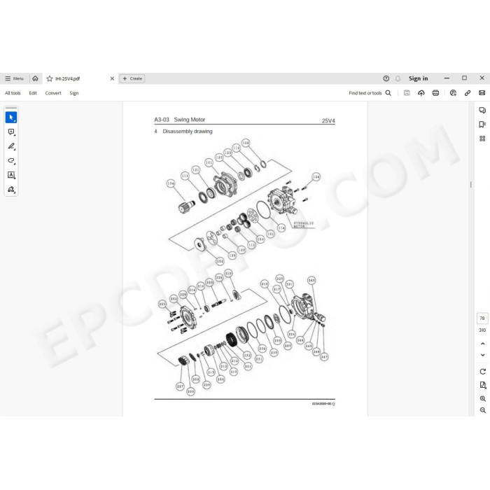 IHI Excavator 9VX3 17VX3 17VXE 35V4 15NX 25V4 55V4 85V4 service manual