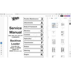 JCB Backhoe Loader 3CX, 4CX, 214, 215, 217 & Variants service manual