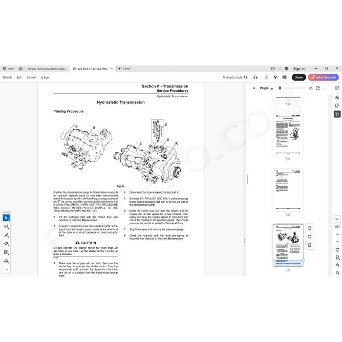 JCB Backhoe Loader Midi CX service manual