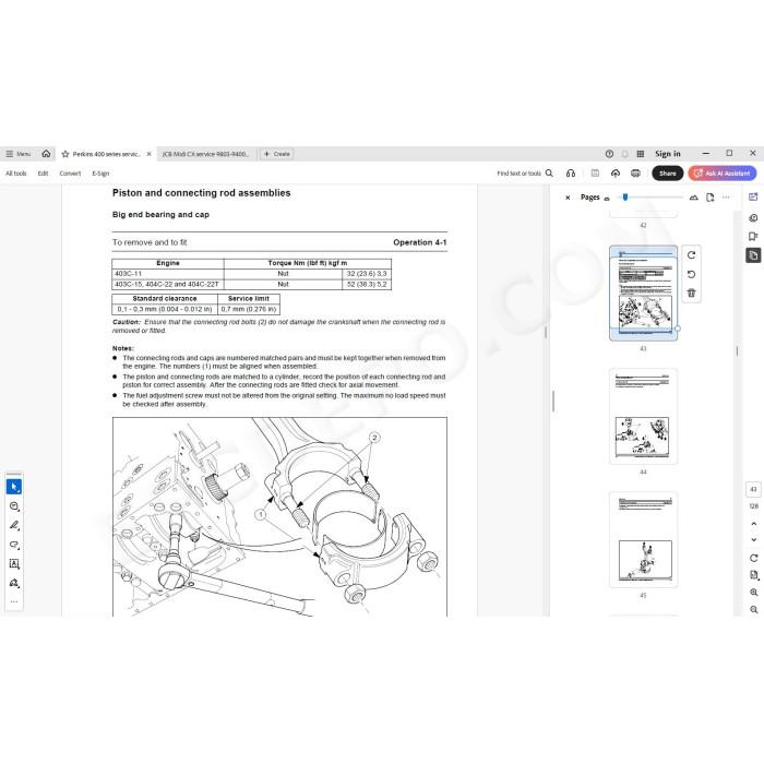 JCB Backhoe Loader Midi CX service manual