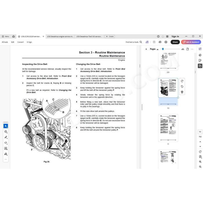 JCB Excavator JS210 JS220 service manual
