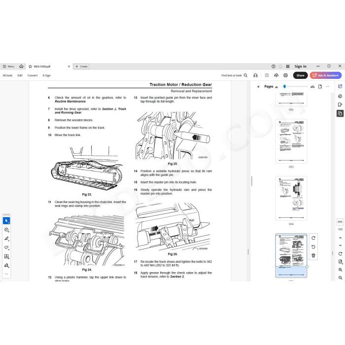 JCB Tracked Excavator JS300 JS330 JS370 Tier 4i service manual