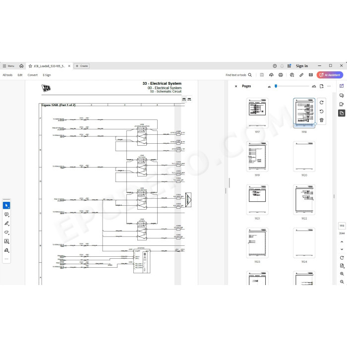 JCB Loadall 533-105 535-v125 540-140 540-170 540-200 540-v140 540-v180 550-140 550-170 Tier 4 service manual