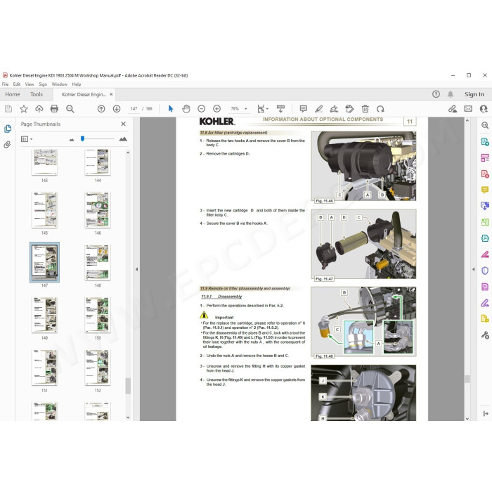 Kohler Diesel Engine KDI 1903 M - KDI 2504 M workshop service manual
