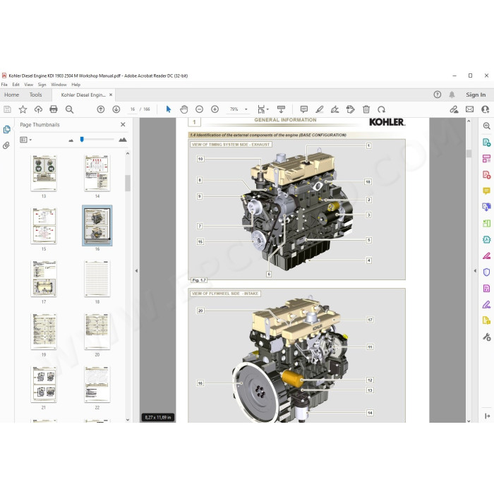 Kohler Diesel Engine KDI 1903 M - KDI 2504 M workshop service manual