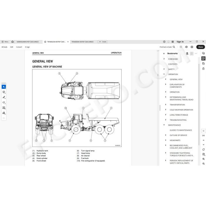 Komatsu Articulated Dump Truck HM300-1 service & repair manual