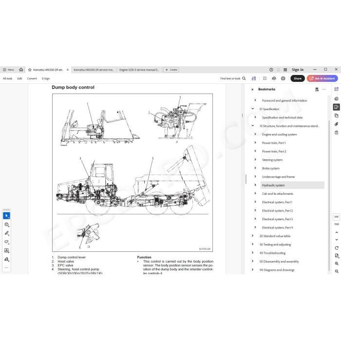 Komatsu Articulated Dump Truck HM300-2R service & repair manual