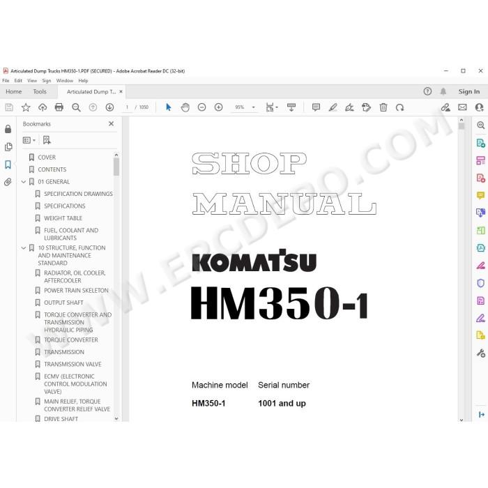 Komatsu Articulated Dump Truck HM350-1 service & repair manual