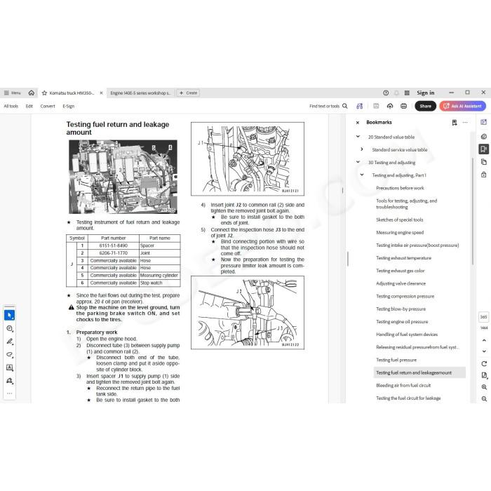 Komatsu Articulated Dump Truck HM350-2R service & repair manual