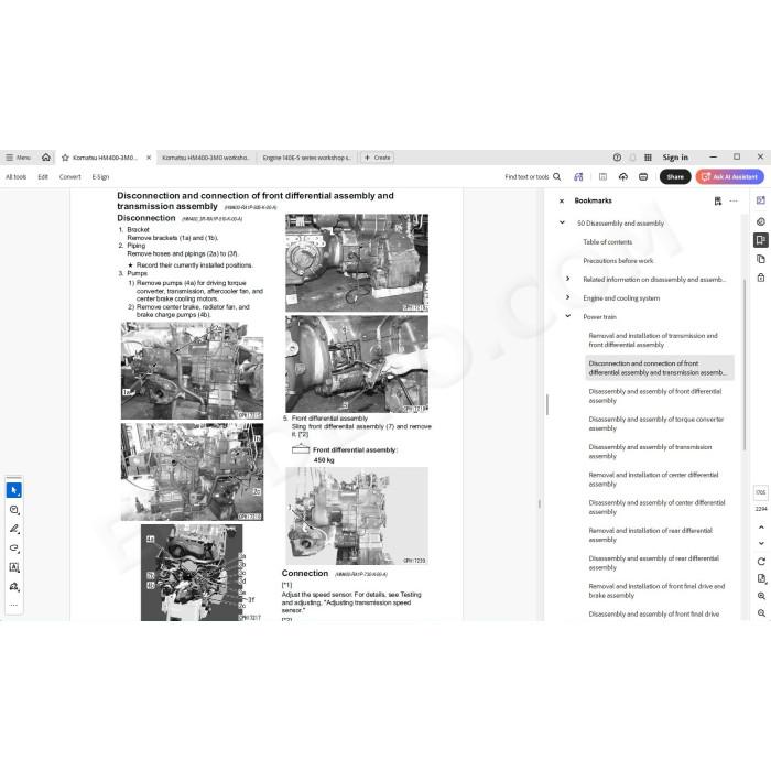 Komatsu Articulated Dump Truck HM400-3M0 service & repair manual
