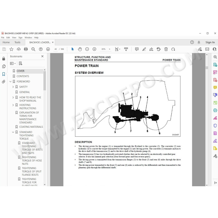 Komatsu Backhoe Loader WB142-5 service & repair manual