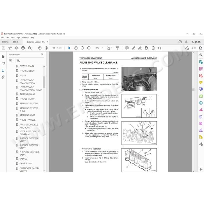 Komatsu Backhoe Loader WB70A-1 service & repair manual