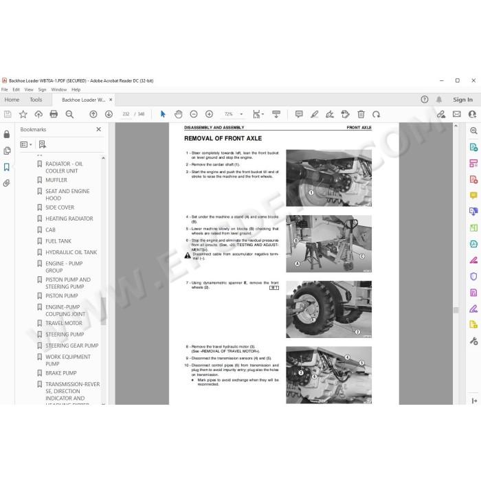 Komatsu Backhoe Loader WB70A-1 service & repair manual
