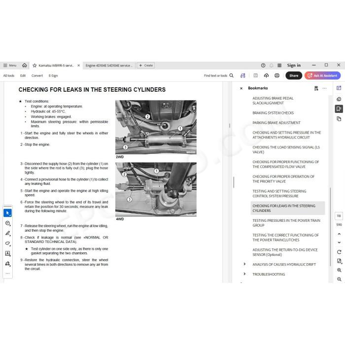 Komatsu Backhoe Loader WB91R-5 service & repair manual