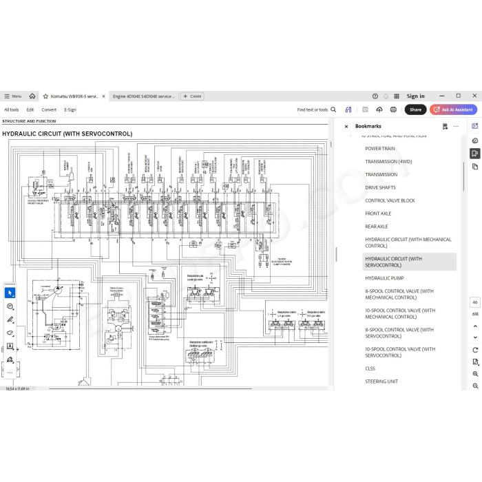 Komatsu Backhoe Loader WB93R-5 service & repair manual