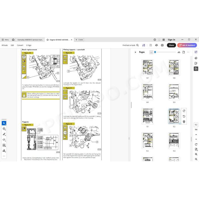 Komatsu Backhoe Loader WB93R-5 service & repair manual