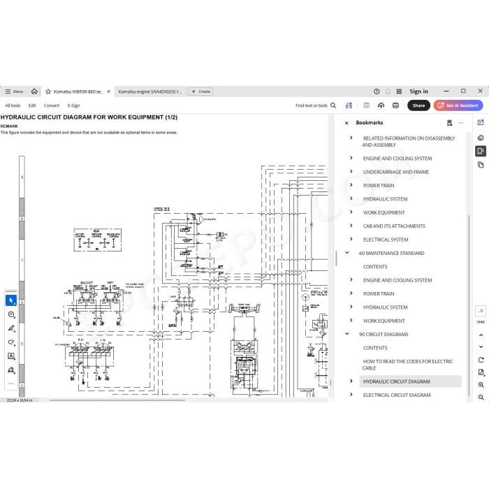 Komatsu Backhoe Loader WB93R-8E0 service & repair manual