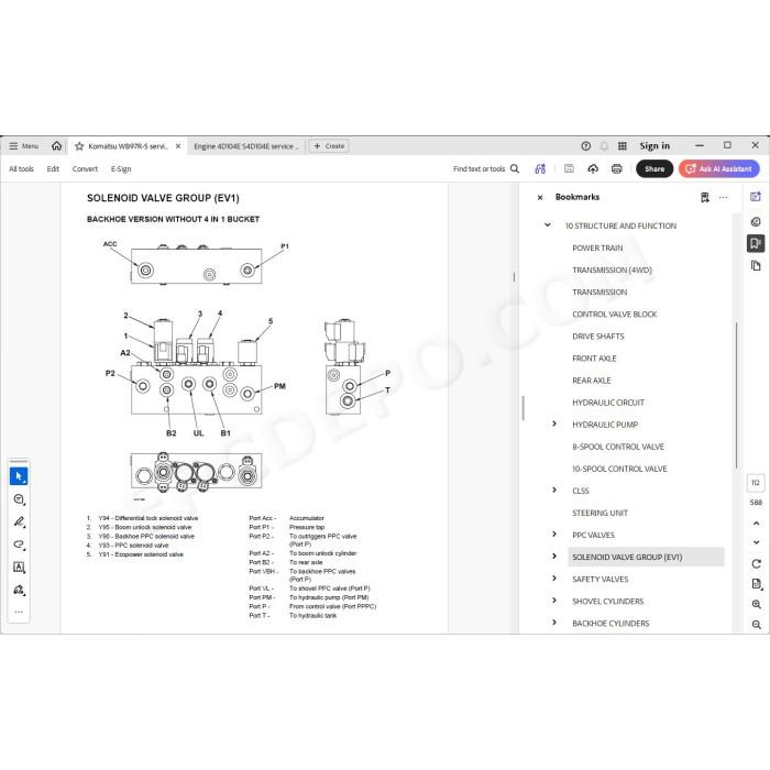 Komatsu Backhoe Loader WB97R-5 service & repair manual