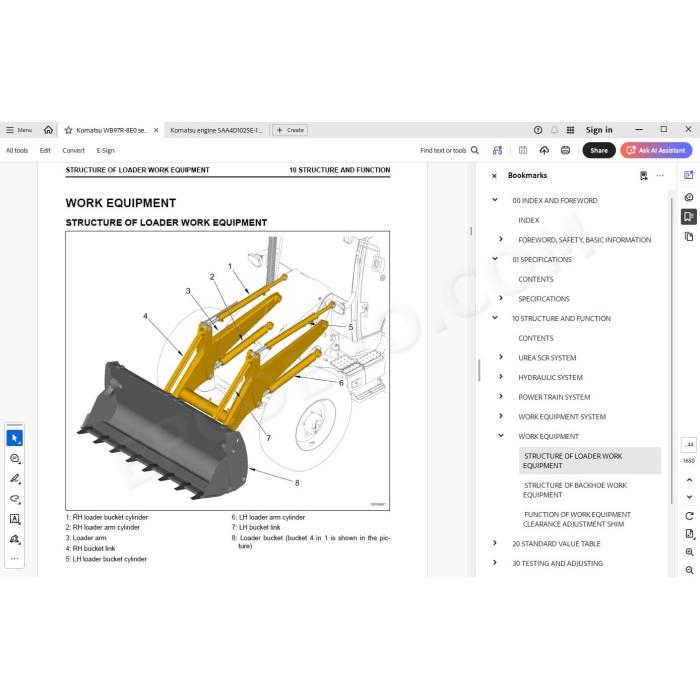 Komatsu Backhoe Loader WB97R-8E0 service & repair manual