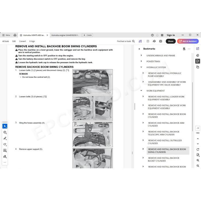 Komatsu Backhoe Loader WB97S-8E0 service & repair manual