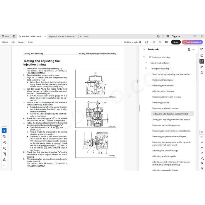 Komatsu Bulldozer D155A-5 service & repair manual