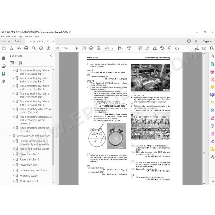 Komatsu Bulldozer D155AX-6 service & repair manual