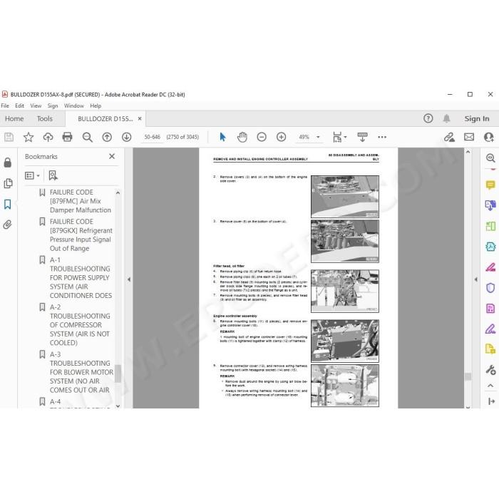 Komatsu Bulldozer D155AX-8 D155PX-8 service & repair manual