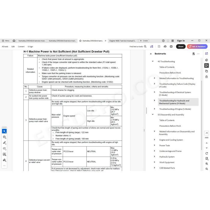 Komatsu Bulldozer D155AXi-8 service & repair manual