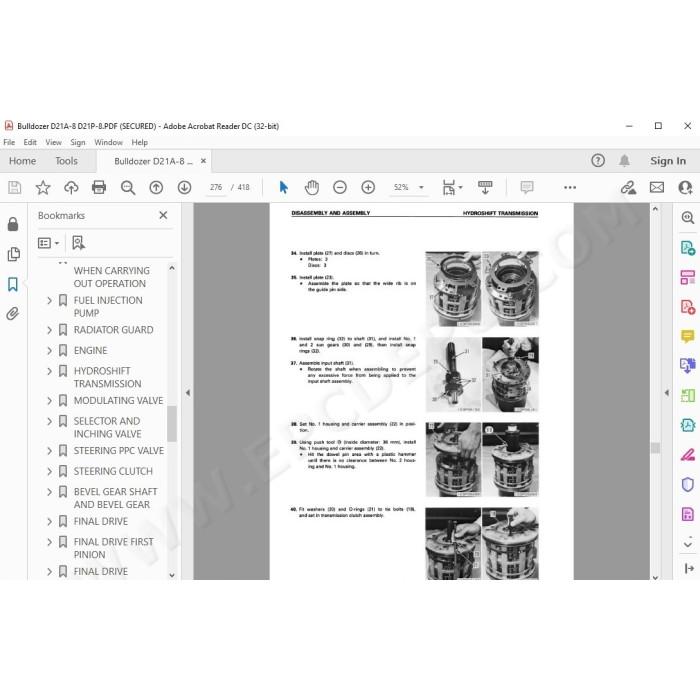 Komatsu Bulldozer D21A-8 D21P-8 service & repair manual