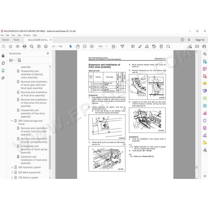 Komatsu Bulldozer D21A-8E0 D21P-8E0 service & repair manual