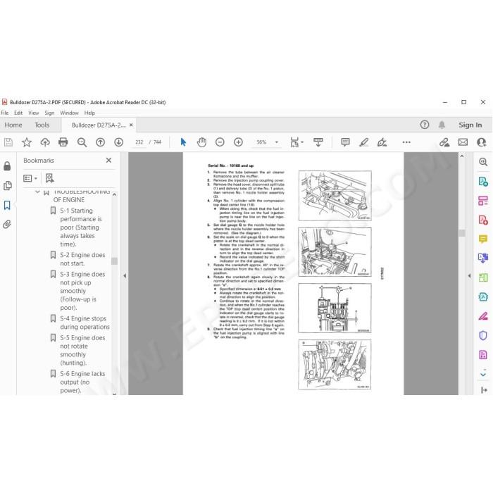 Komatsu Bulldozer D275A-2 service & repair manual