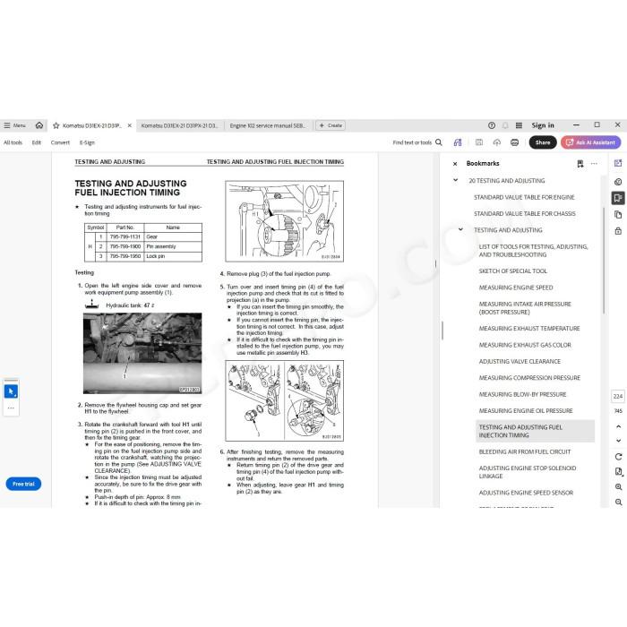 Komatsu Bulldozer D31EX-21 D31PX-21 D37EX-21 D37PX-21 D39EX-21 D39PX-21 service manual
