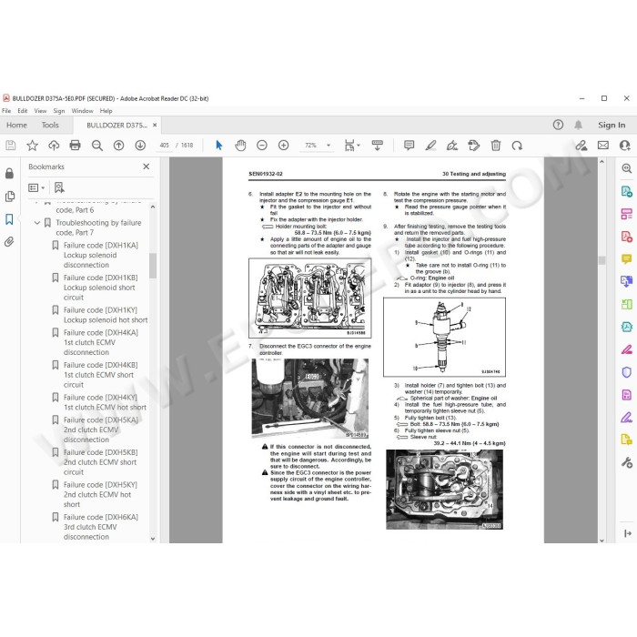 Komatsu Bulldozer D375A-5E0 service & repair manual