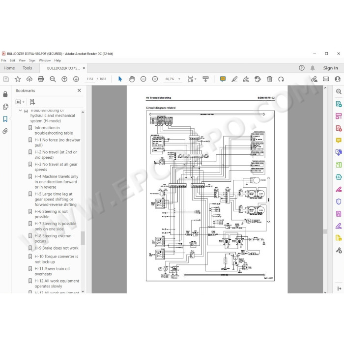 Komatsu Bulldozer D375A-5E0 service & repair manual