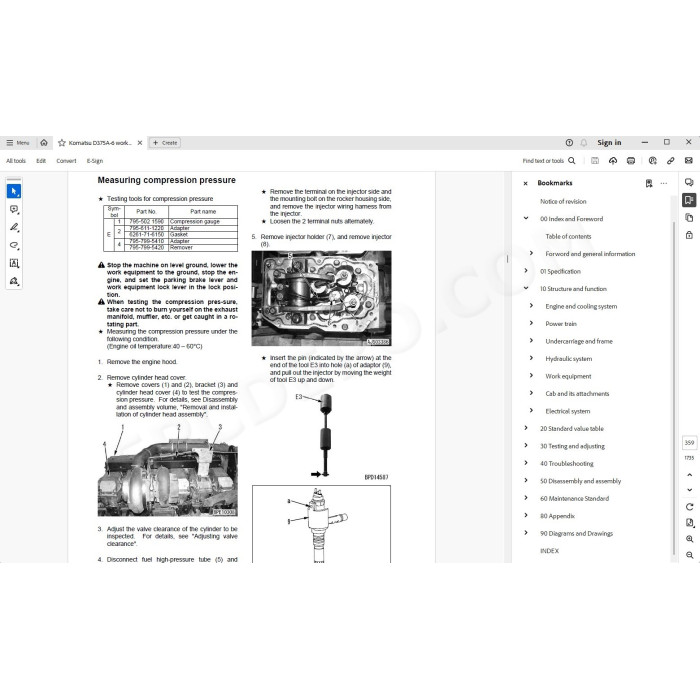 Komatsu Bulldozer D375A-6 service & repair manual