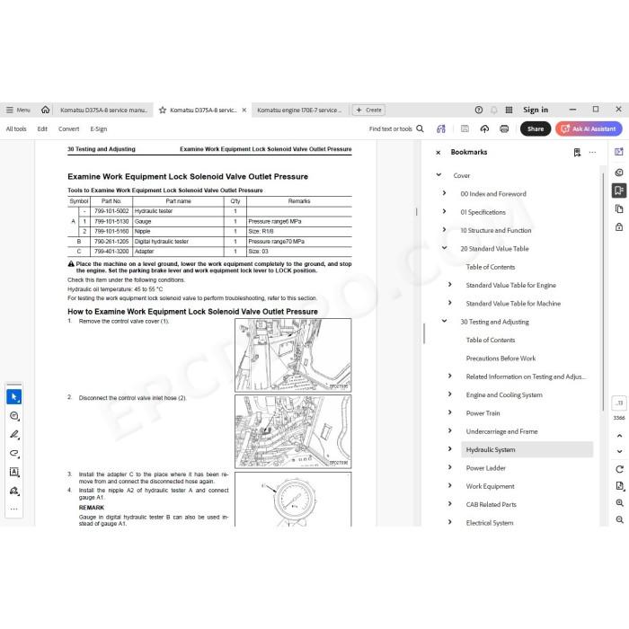 Komatsu Bulldozer D375A-8 service & repair manual