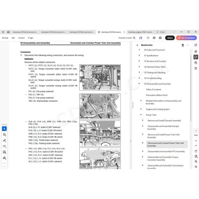 Komatsu Bulldozer D375Ai-8 service & repair manual