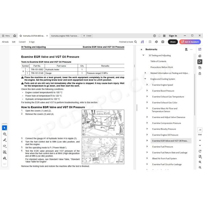 Komatsu Bulldozer D375Ai-8E0 service & repair manual