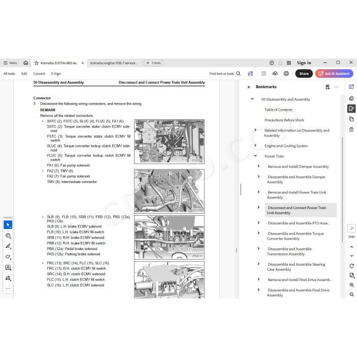 Komatsu Bulldozer D375Ai-8E0 service & repair manual