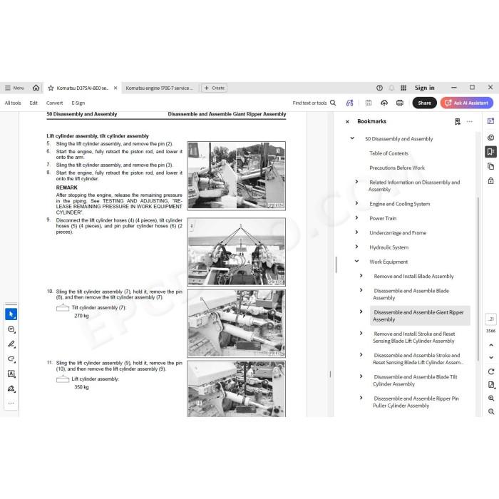 Komatsu Bulldozer D375Ai-8E0 service & repair manual