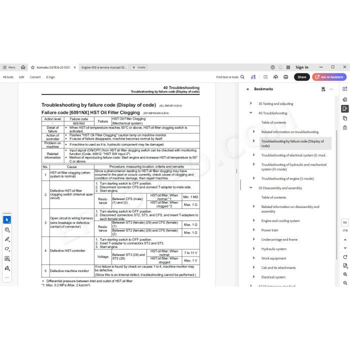 Komatsu Bulldozer D37EXi-23 D37PXi-23 D39EXi-23 D39PXi-23 service & repair manual