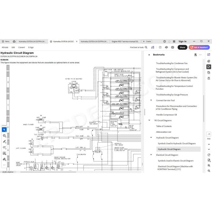Komatsu Bulldozer D37EXi-24 D37PXi-24 D39EXi-24 D39PXi-24 service & repair manual