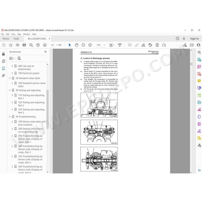Komatsu Bulldozer D39EX-22 D39PX-22 service & repair manual