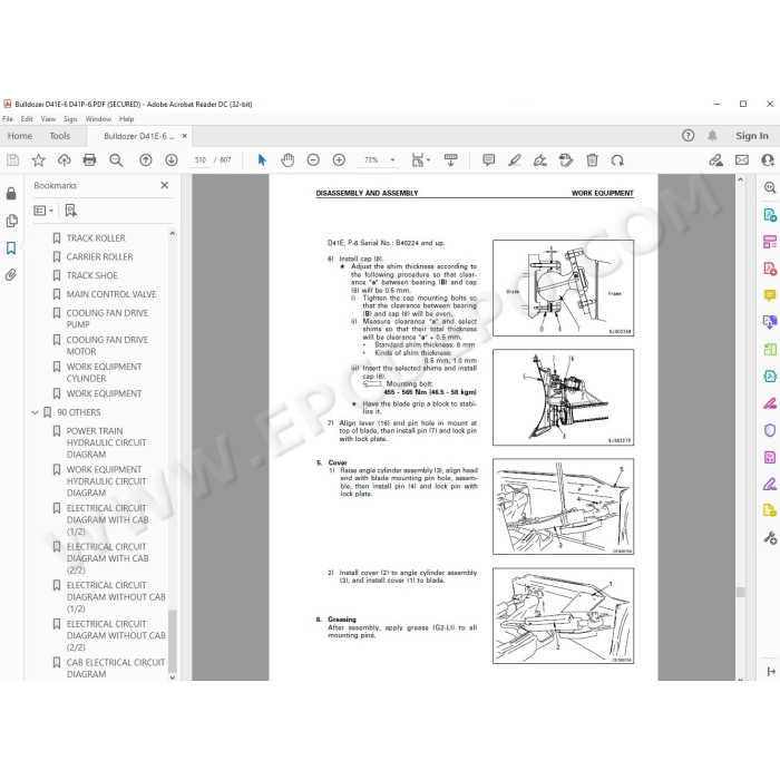 Komatsu Bulldozer D41E-6 D41P-6 service & repair manual