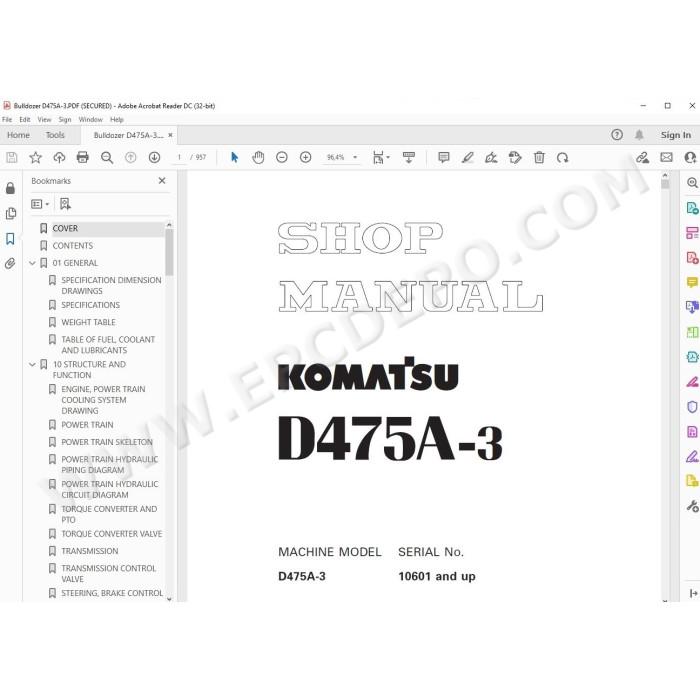 Komatsu Bulldozer D475A-3 service & repair manual